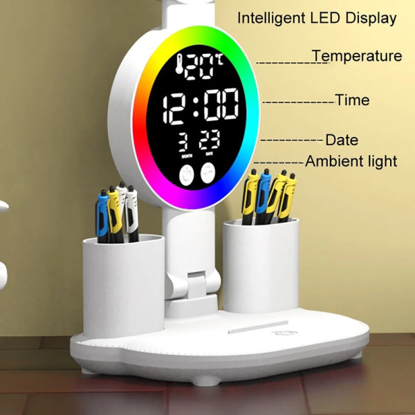 Светодиодная лампа KRX-104 настольная RGB с вентилятором и дисплеем