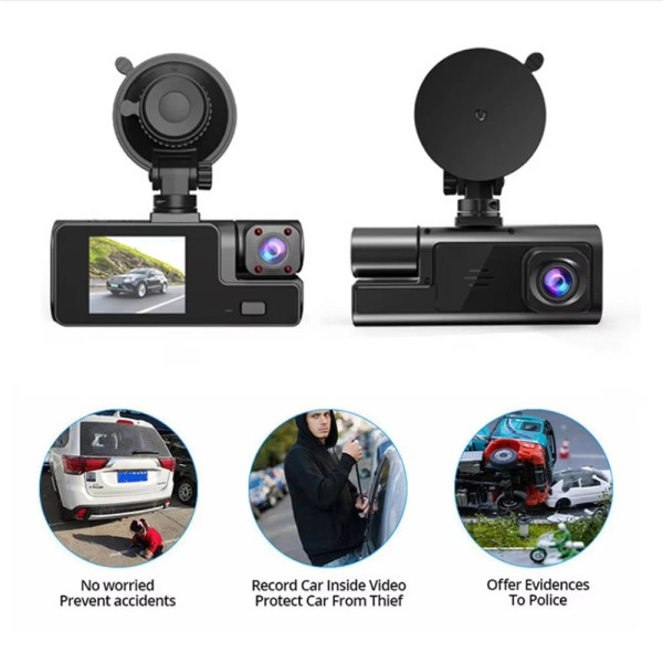 Видеорегистратор для авто A22 3 камеры FullHD WiFi ночная съемка задняя камера датчик движения удара запись