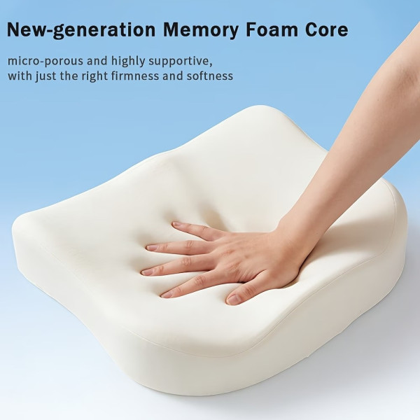 Подушка Memory Foam для сидения авто офис анатомическая копчик спина вырез антискользящая