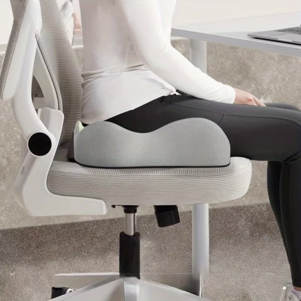 Подушка Memory Foam для сидения авто офис анатомическая копчик спина вырез антискользящая