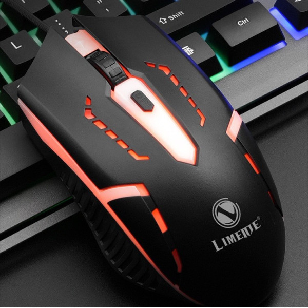 Игровой комплект клавиатура и мышь T25 USB RGB проводной подсветка металл основание подставка смартфон черный