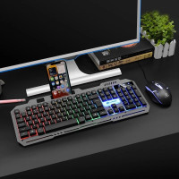 Игровая клавиатура и мышь T750 USB RGB проводной комплект подсветка мультимедийные клавиши черный ПК