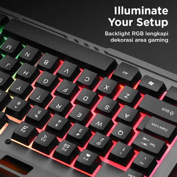 Игровая клавиатура и мышь T750 USB RGB проводной комплект подсветка мультимедийные клавиши черный ПК