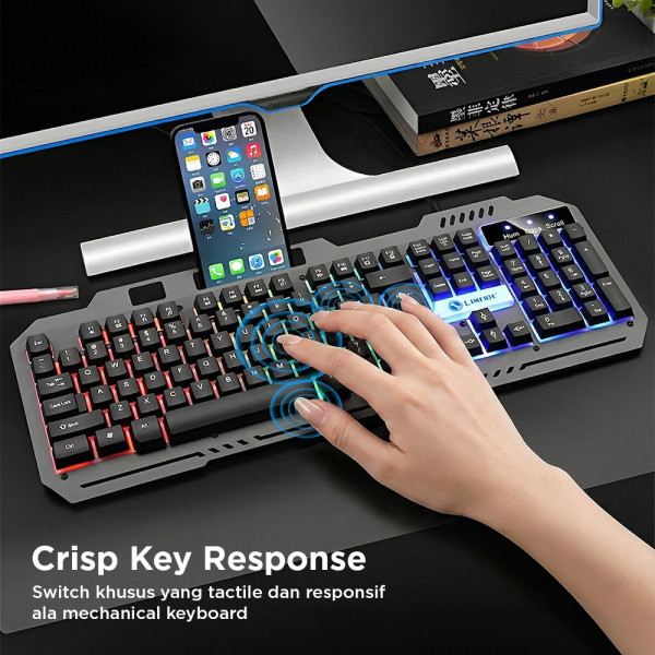 Игровая клавиатура и мышь T750 USB RGB проводной комплект подсветка мультимедийные клавиши черный ПК