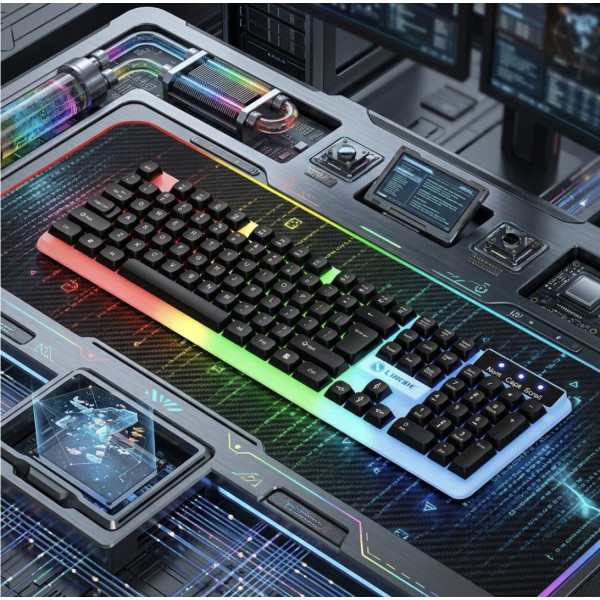 Игровой комплект GTX350 USB RGB клавиатура мышь для ПК ноутбука черный