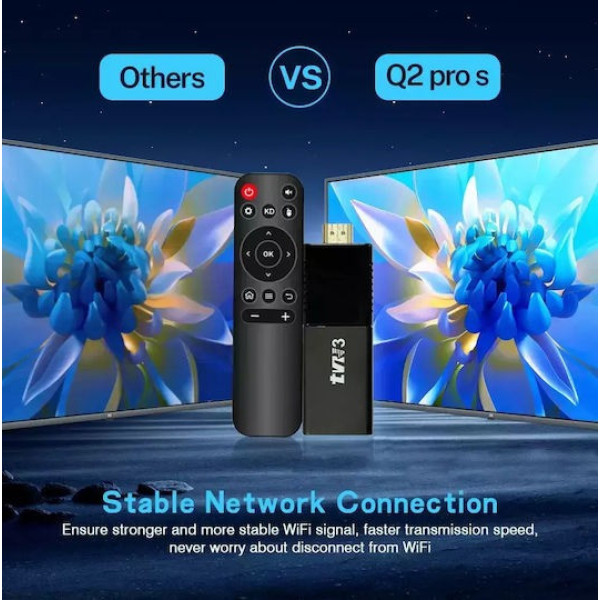 ТВ приставка Android 11 TVR3 Stick 4K смарт медиаплеер HDR Wi-Fi Bluetooth черный