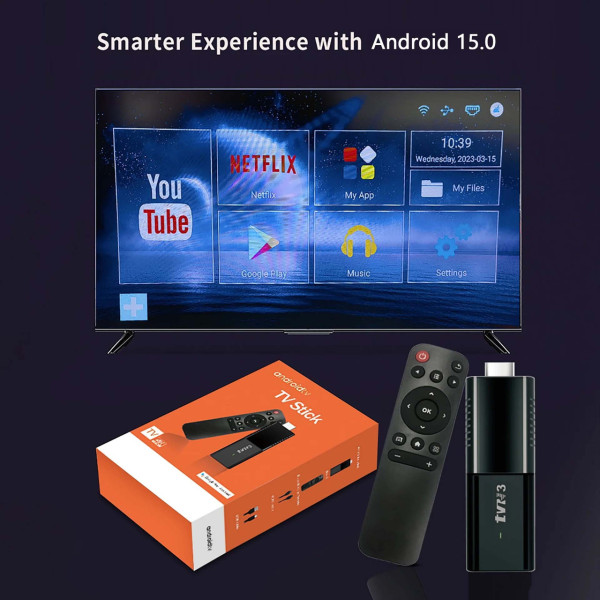 ТВ приставка Android 11 TVR3 Stick 4K смарт медиаплеер HDR Wi-Fi Bluetooth черный