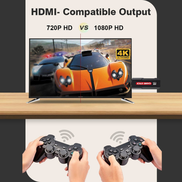 Игровая консоль X2 64GB ретро 30000 игр 4K HDMI два джойстика беспроводные для ТВ и домашнего гейминга и развлечений