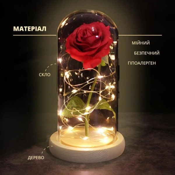 Светильник декоративный роза LED в колбе ночник подарок для спальни AND 5456