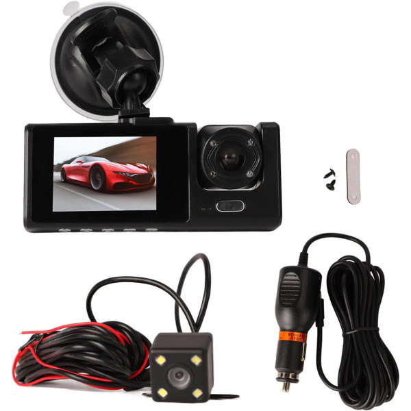 DVR регистратор AND Z37 автомобильный с тремя камерами Full HD 1080P передняя задняя и салонная съемка для авто