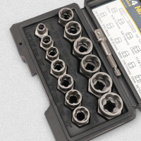 Набор для извлечения болтов Nut Extractor ES-14 14 предметов для гаек и болтов в кейсе