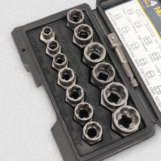 Набор для извлечения болтов Nut Extractor ES-14 14 предметов для гаек и болтов в кейсе