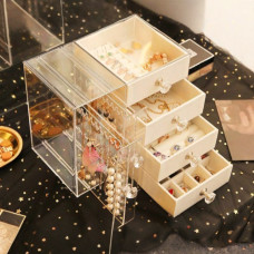 Шкатулка Makeup Box XL-1831 для хранения украшений многоуровневая с ящиками и отделениями