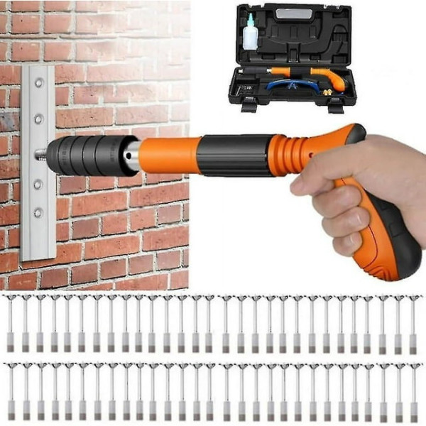 Гвоздезабивной пистолет пневматический Nail Gun 22–32 мм, профессиональный степлер в кейсе для строительных и монтажных работ