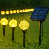 Светодиодная гирлянда на солнечной батарее 11,73 м 100 LED теплый белый свет для сада и двора