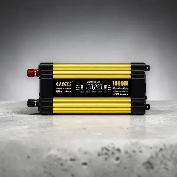 Инвертор напряжения KSM 1000W 12V LCD + 2 USB преобразователь 12В 220В автомобильный с экраном