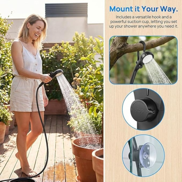 Душ портативный Electric Outdoor Shower с аккумулятором 2400 mAh LED дисплеем температуры USB зарядкой