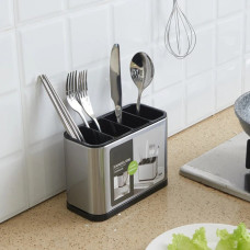 Кухонный органайзер Stainless Steel 4 секции для ложек вилок ножей сушилка компактная кухня 110з