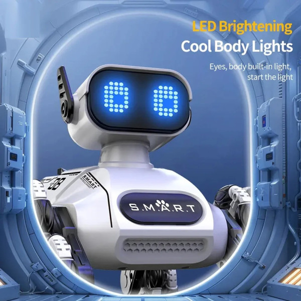 Робот собака CX-103 RC 8 колесный интерактивный на пульте 2.4 ГГц LED музыкальный