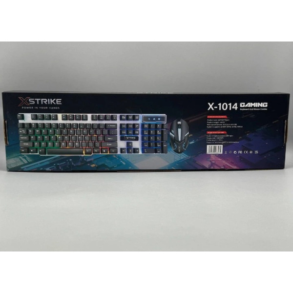 Геймерский набор XSTRIKE X-1014 клавиатура мышь RGB USB проводной 104 клавиши черный