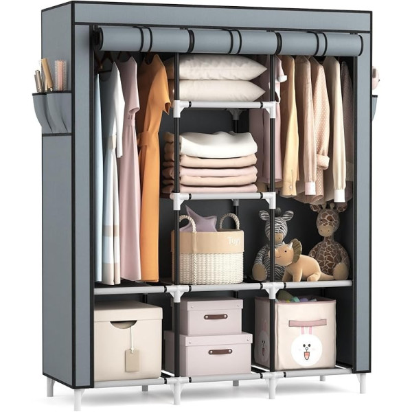 Шкаф тканевый Storage Wardrobe 88130 складной с 8 полками и 3 секциями органайзер для вещей