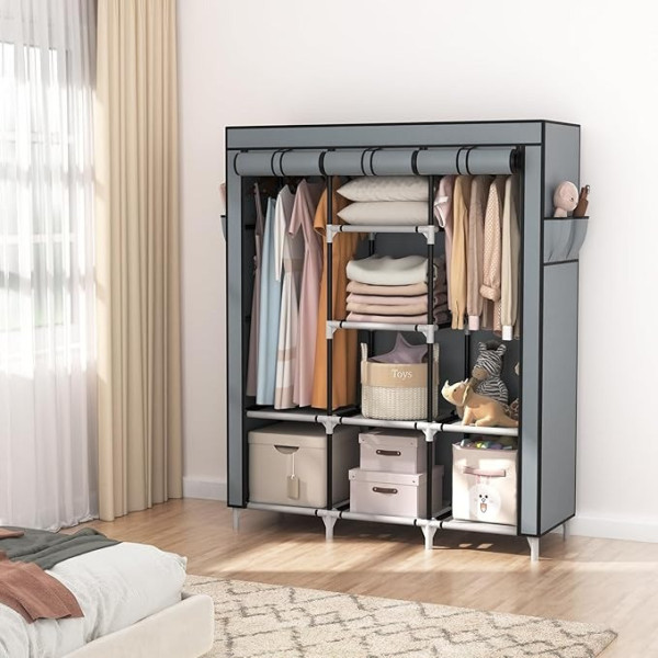 Шкаф тканевый Storage Wardrobe 88130 складной с 8 полками и 3 секциями органайзер для вещей