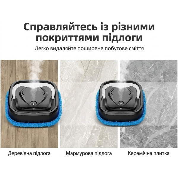 Компактный робот для уборки пола с функцией влажной и сухой очистки аккумулятор 2000 мАч