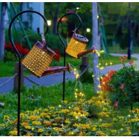 Садовый фонарь Лейка на солнечной батарее с LED подсветкой на колышке высотой 80 см