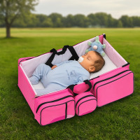 Дорожная кроватка трансформер Baby Room, сумка люлька и переноска для новорожденных 0–12 месяцев, синяя