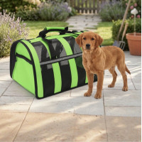 Переноска For Friends GREEN paws M 41×25×26 см для собак и котов дышащая сумка