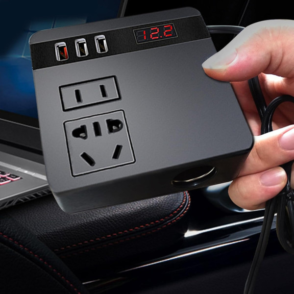 Преобразователь напряжения 150 Вт автомобильный с 3 USB портами и адаптером прикуривателя 12В/24В