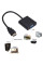 Переходник HDMI на VGA и AV с аудио конвертер для монитора проектора Full HD черный