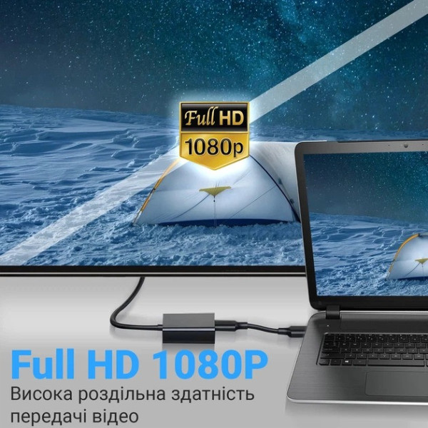 Переходник DVI VGA Addap DVI2VGA-01 видео адаптер для монитора проектора Full HD 1080p