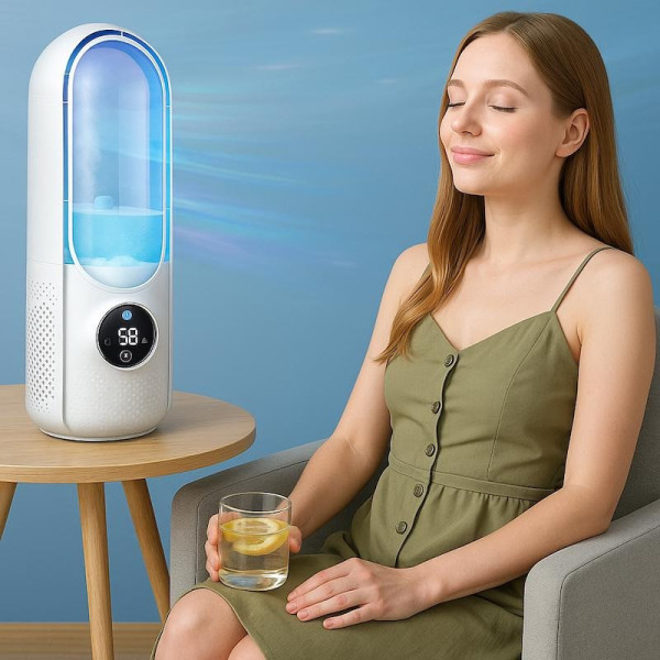Вентилятор Air Multiplier безлопастной аккумуляторный с функцией увлажнения и подсветки USB с таймером