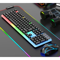 Игровой комплект GTX350 USB RGB клавиатура мышь для ПК ноутбука черный