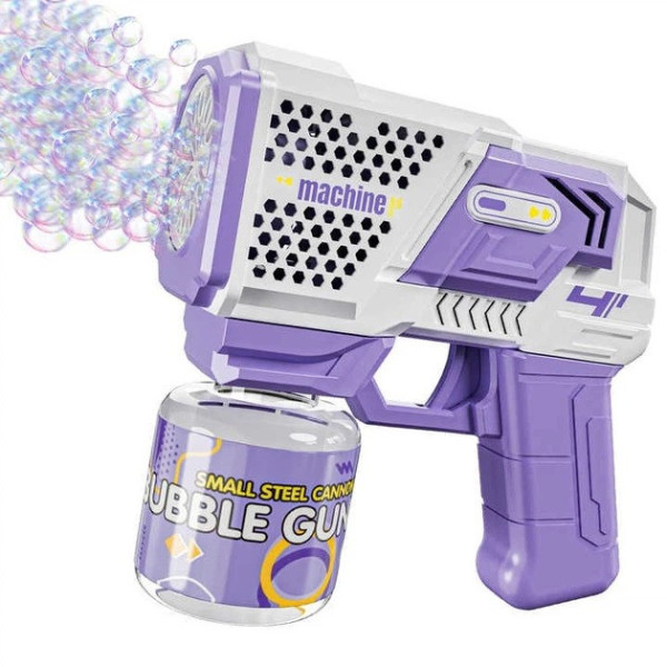 Пистолет для мыльных пузырей Bubble Gun 401018, автоматический пузырьков с LED-подсветкой, до 5000 пузырьков/мин