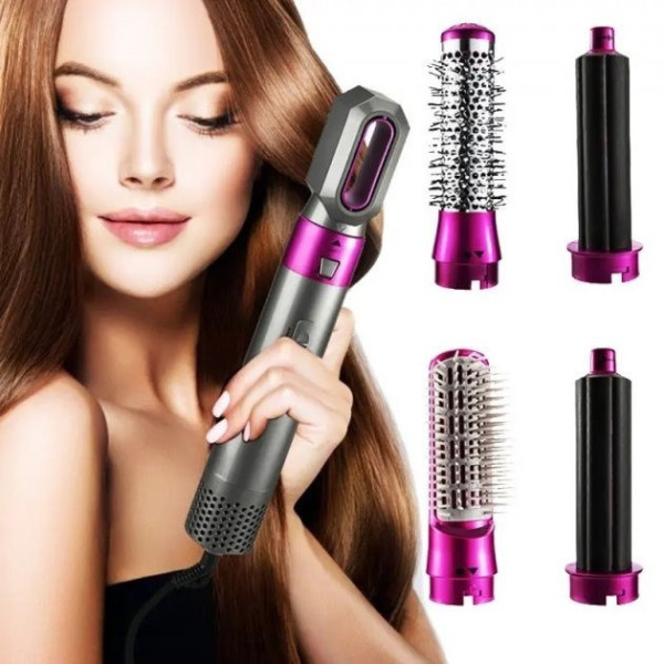 Мульти-тайлер 5в1 Hot Air Styler фен-щетка для волос с насадками для завивки, выпрямления и объема