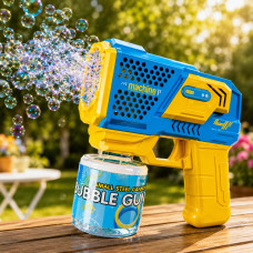 Пистолет для мыльных пузырей Bubble Gun 401018, автоматический пузырьков с LED-подсветкой, до 5000 пузырьков/мин