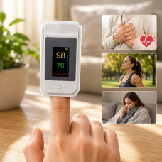 Пульсоксиметр LK89 электронный на палец с LCD дисплеем для измерения сатурации и пульса