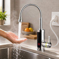 Проточный водонагреватель RX-011-1 с LCD-дисплеем, гибким краном и душем 3000 Вт