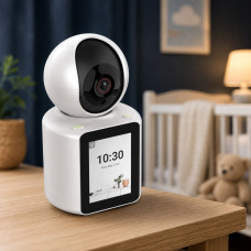 Камера видеоняня ICSEE V1-20C 3 Мп Wi-Fi с подключением к телефону, поворотная IP камера с двусторонней связью