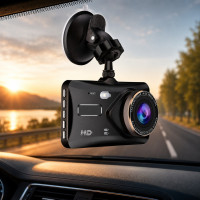 Автомобильный видеорегистратор BT-100 Full HD 1080P с двумя камерами, сенсорным экраном 4" и камерой заднего вида