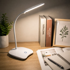Настольная LED лампа SST-801 аккумуляторная с сенсорным управлением, гибкая лампа для чтения и работы