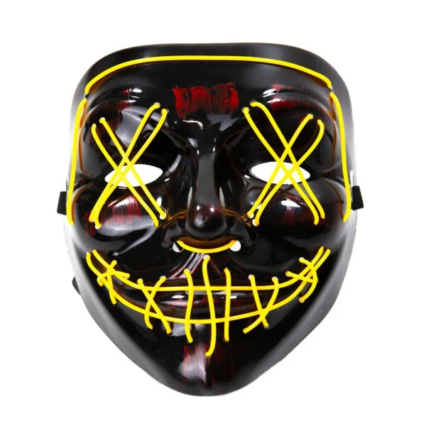 Судная ночь ABC Purge Mask, неоновая маска, питание от батареек
