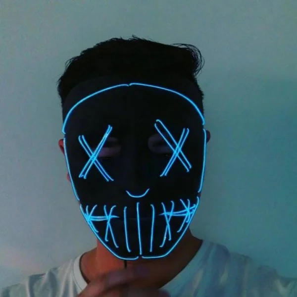 Судная ночь ABC Purge Mask, неоновая маска, питание от батареек