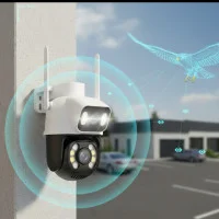 Уличная камера видеонаблюдения c LED подсветкой и датчиком движения Q25 Wi-Fi PTZ IP 6MP Camera APP