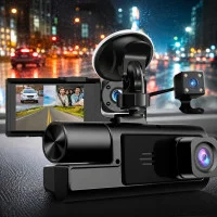 Видеорегистратор для авто A22 3 камеры FullHD WiFi ночная съемка задняя камера датчик движения удара запись